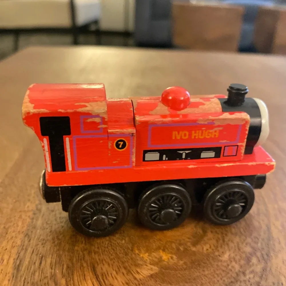 Thomas & Friends‎ Wooden Railway Ivo Hugh Red Train Engine Number 7 2003 Rare